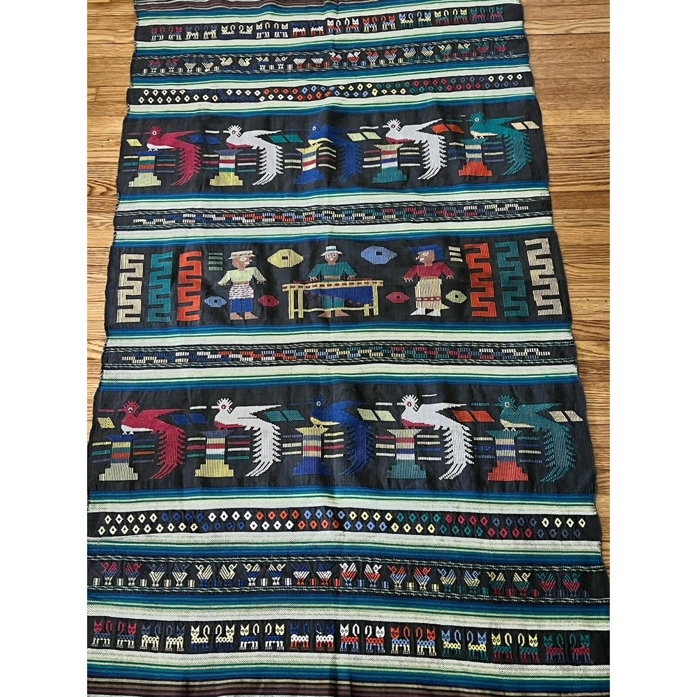 Peruvian Woven Tapestry Wall Hanging/ Beautiful Boho Style Handcrafted Textile‎ - Picture 2 of 3